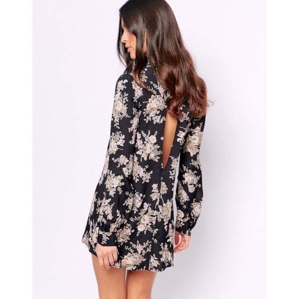 Flynn Skye Long Sleeve Mini Dress with Open Back
